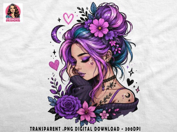 Download Purple Goth Beauty | Floral PNG - Floral Collection