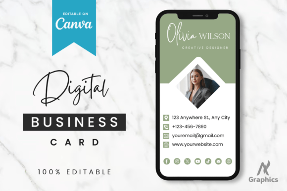 Download New Green Digital Business Card Template - Digital Collection