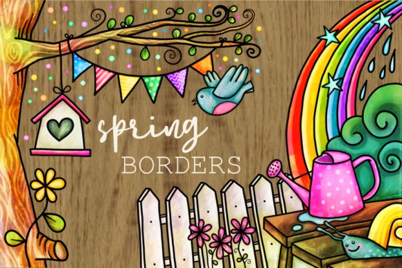 Download Spring Borders Watercolor Doodle Frames - Frame Collection