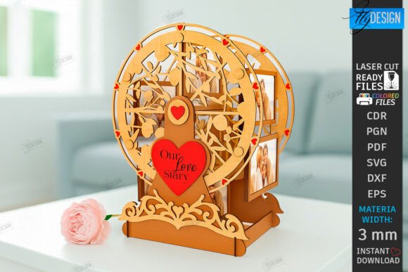 Download Ferris Wheel Photo Frame Laser Cut| Love - Frame Collection