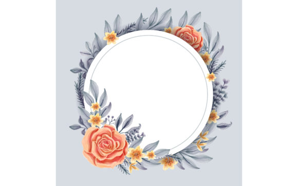 Download Watercolor Floral Frame with Circular - Frame Collection
