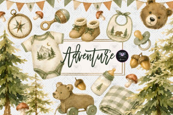 Download Woodland Adventure Baby Shower Clipart - Shower Collection
