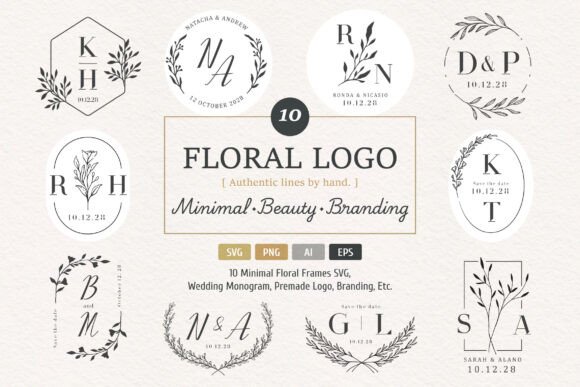 Download Minimal Floral Editable Logo - Floral Collection
