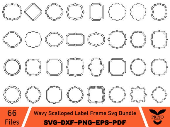 Download Wavy Scalloped Label Frame Svg Bundle - Frame Collection