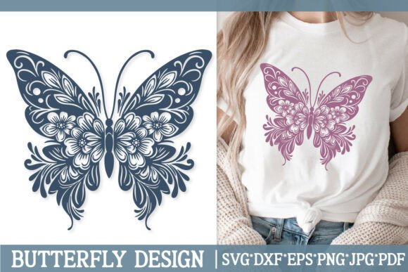 Download Damask Floral Butterfly SVG Ornate Lace - Floral Collection