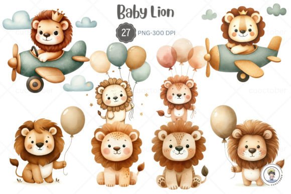 Download Lion and Baby Shower Earth Tone Color - Shower Collection