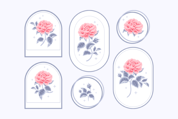 Download Classic Winter Rose Floral Logo Set - Floral Collection