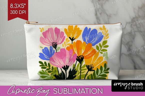 Download Anemone Modern Floral Cosmetic Bag PNG - Floral Collection