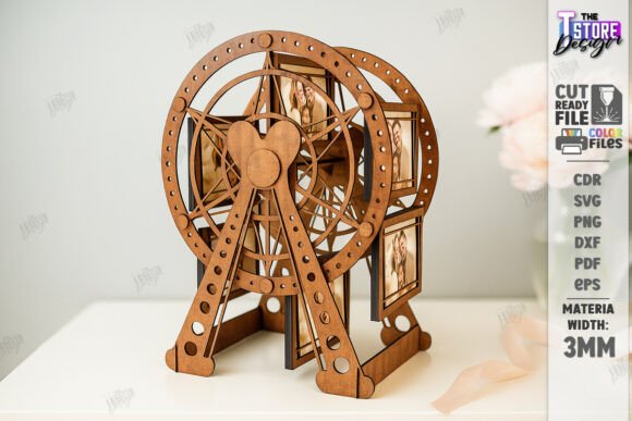 Download Mini Ferris Wheel Photo Frame Laser Cut - Frame Collection