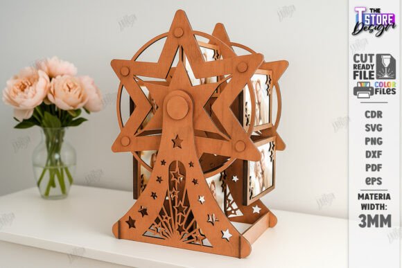 Download Mini Ferris Wheel Photo Frame Laser Cut - Frame Collection