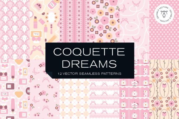 Download Coquette Feminine Floral Vector Patterns - Floral Collection